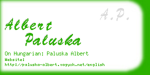 albert paluska business card